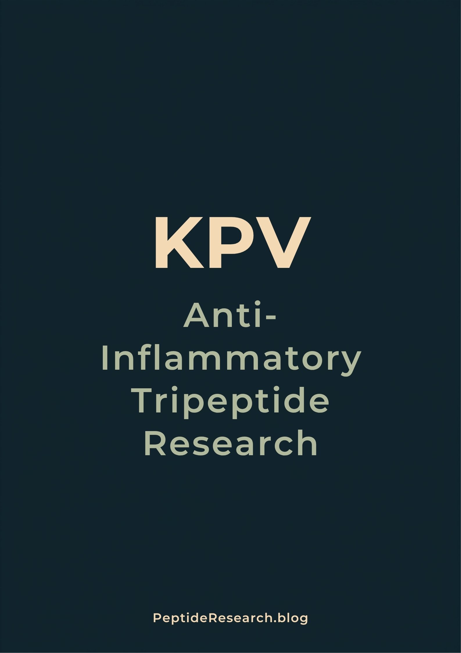 KPV: Research on the Alpha-MSH Tripeptide and Its Anti-Inflammatory Mechanisms